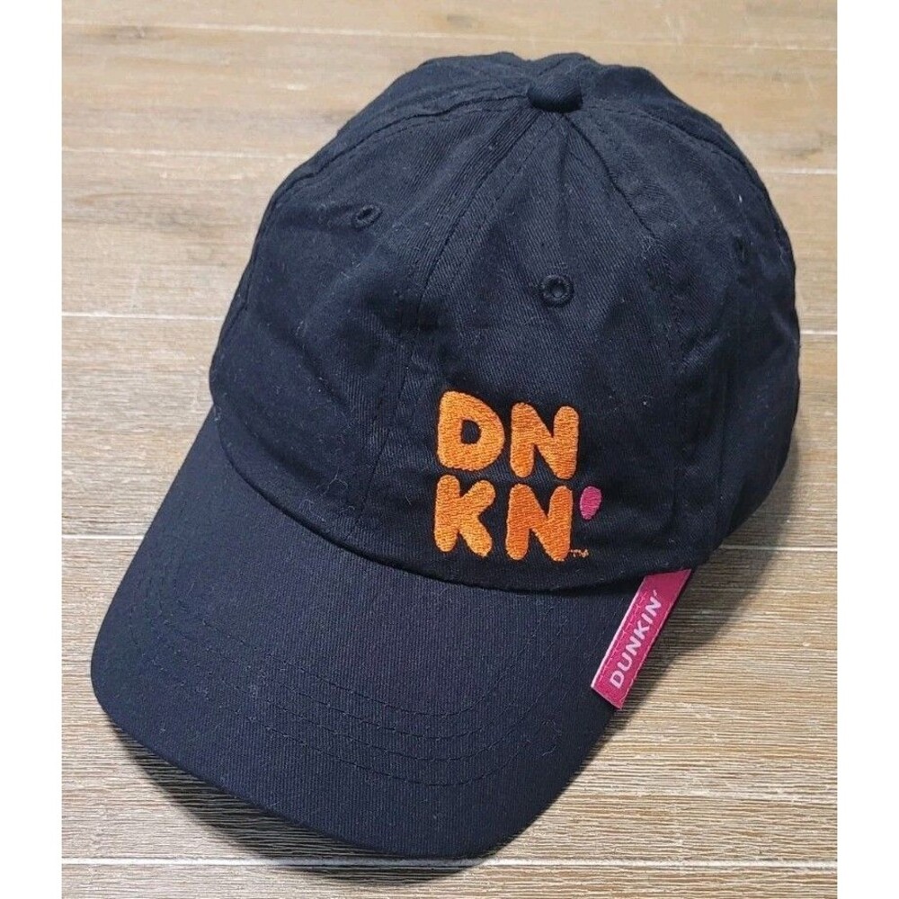 Dunkin Donuts Hat Cap Employee Strapback Crew Apparel Coffee Uniform Black